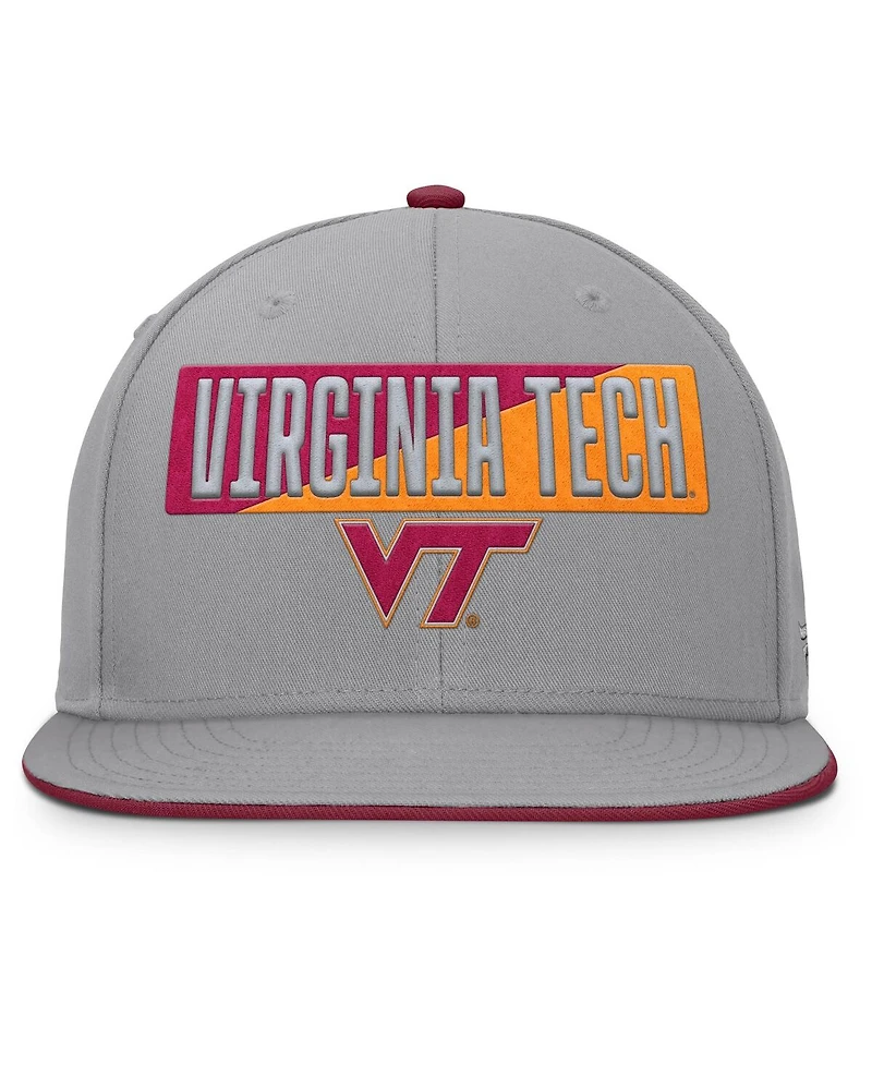 Fanatics Men's Gray Virginia Tech Hokies Duo Snapback Hat