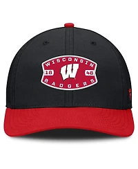 Fanatics Men's Black/Red Wisconsin Badgers Adapt Adjustable Trucker Hat