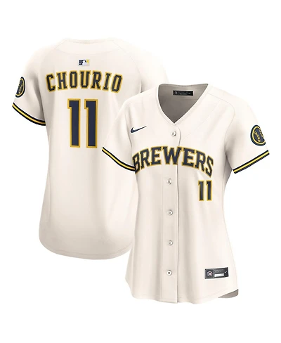 Nike Women's Jackson Chourio Cream Milwaukee Brewers Home Limited Player Jersey