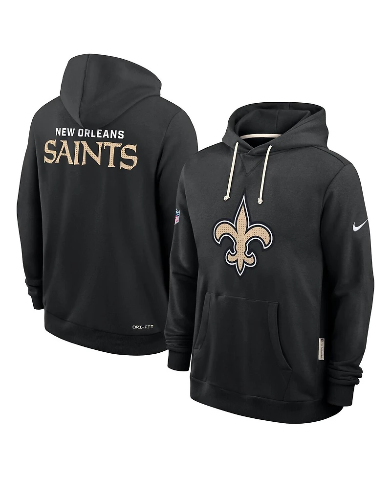 Nike Men's Black New Orleans Saints Sideline Initial Home Performance Pullover Hoodie