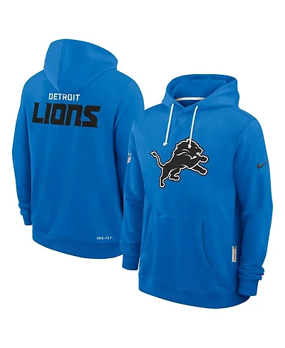 Nike Men's Blue Detroit Lions Sideline Initial Home Performance Pullover Hoodie