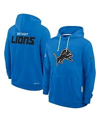 Nike Men's Blue Detroit Lions Sideline Initial Home Performance Pullover Hoodie