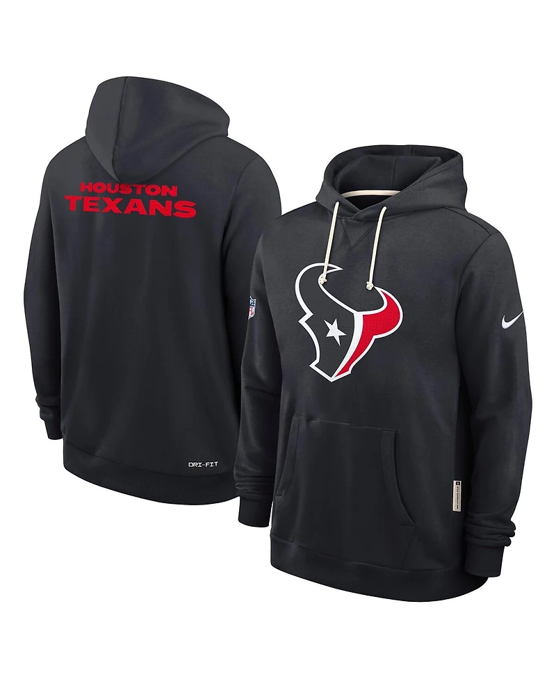 Nike Men's Navy Houston Texans Sideline Initial Home Performance Pullover Hoodie