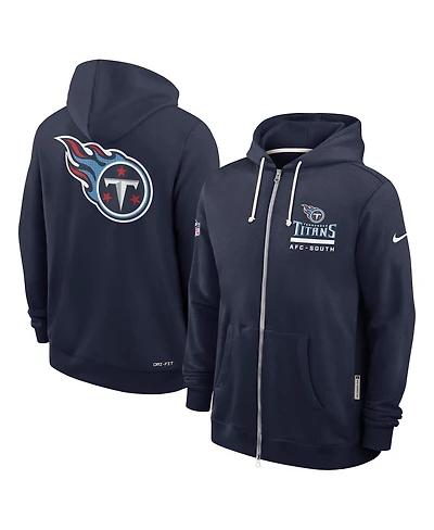 Nike Men's Navy Tennessee Titans Sideline Utility Player Performance Full-Zip Hoodie