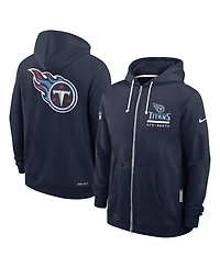 Nike Men's Navy Tennessee Titans Sideline Utility Player Performance Full-Zip Hoodie
