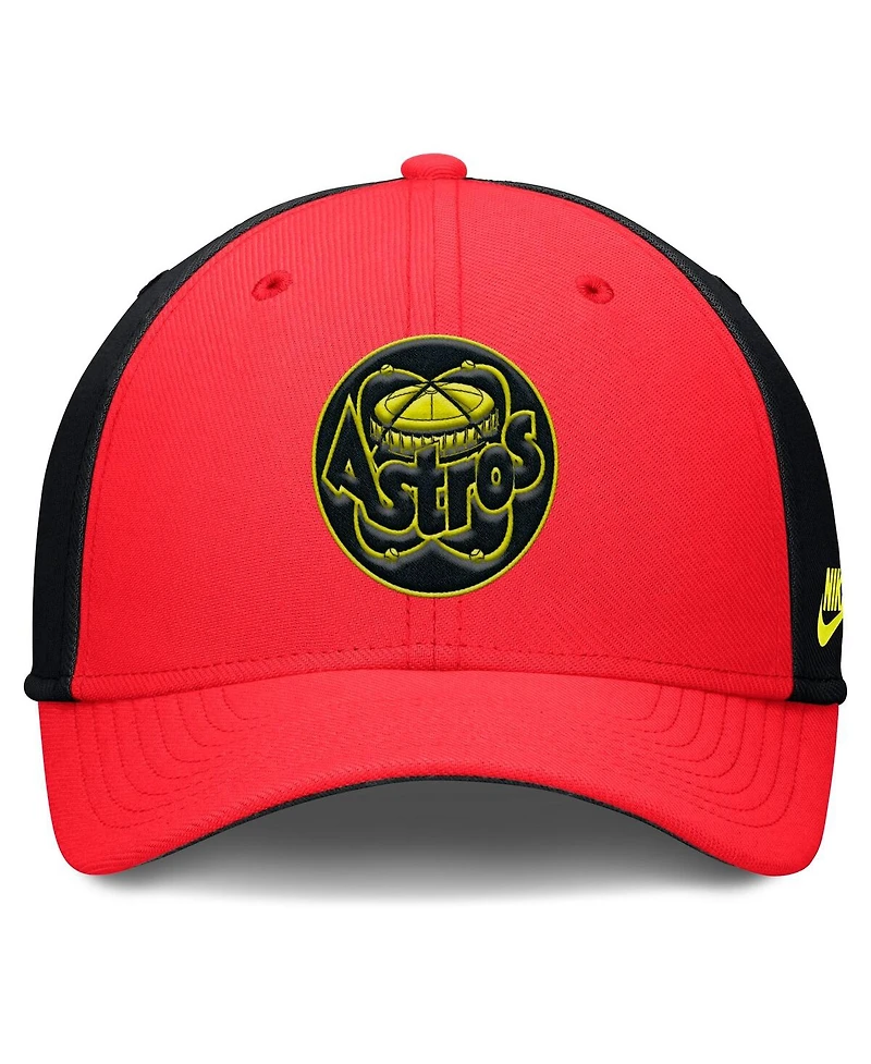 Nike Men's Crimson/Black Houston Astros Neon 90s Rise Swoosh Flex Hat