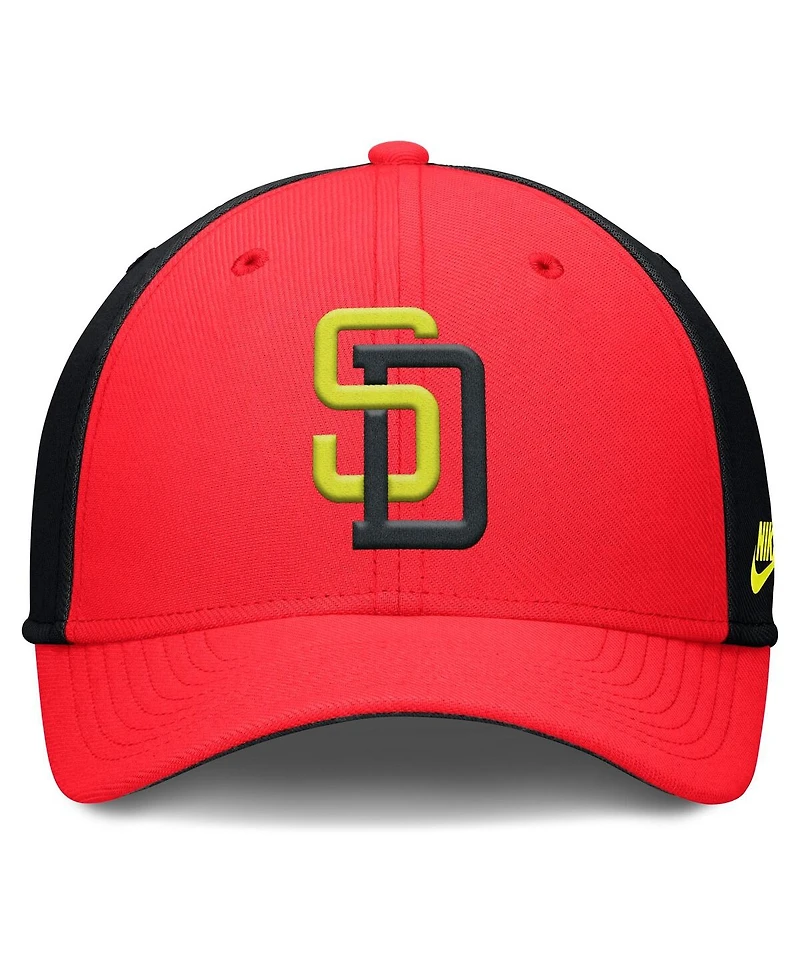 Nike Men's Crimson/Black San Diego Padres Neon 90s Rise Swoosh Flex Hat