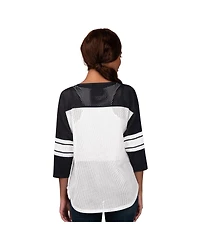 G-iii 4Her by Carl Banks Women's Black Baltimore Ravens First Team 3/4-Sleeve Mesh T-Shirt