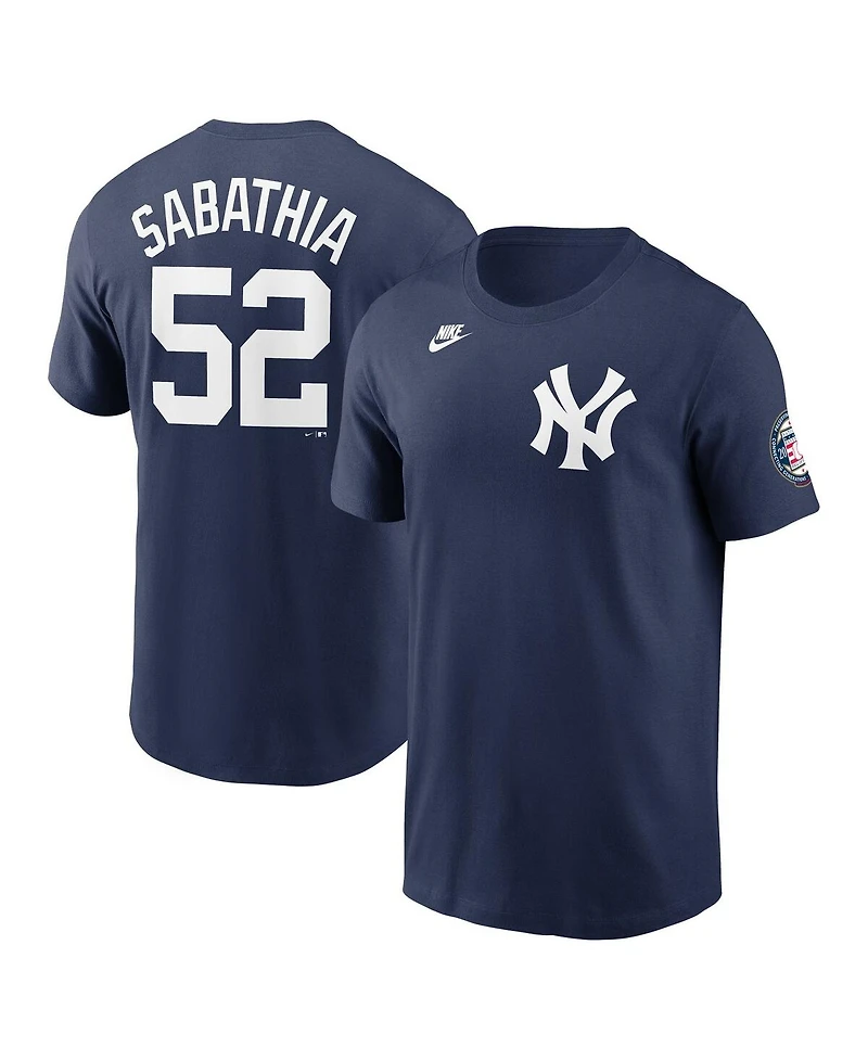 Nike Men's Cc Sabathia Navy New York Yankees 2025 Baseball Hall of Fame Retired Name Number T-Shirt