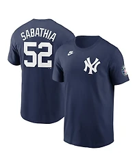 Nike Men's Cc Sabathia Navy New York Yankees 2025 Baseball Hall of Fame Retired Name Number T-Shirt