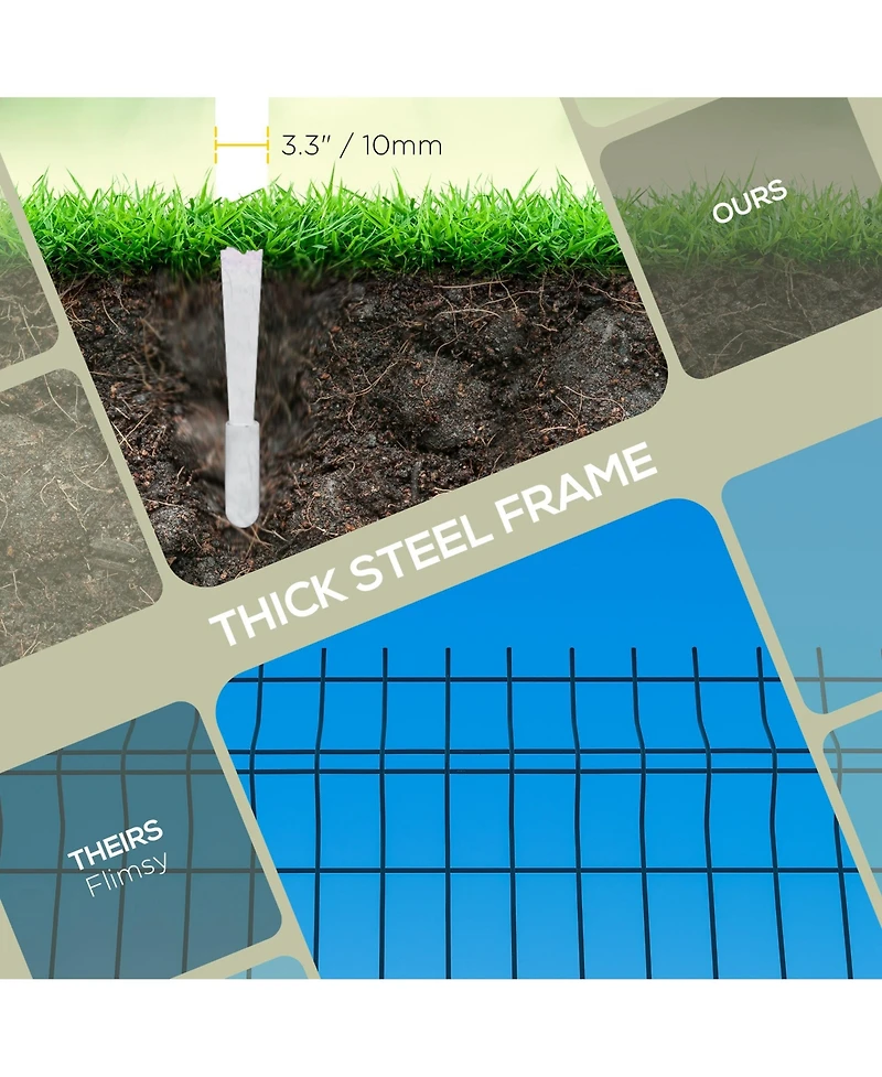 Outsunny 9.2' Garden Fence Border Edging, Pack of 5,