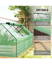 Outsunny 8.6 x 3 1ft Raised Garden Bed with Mini house,