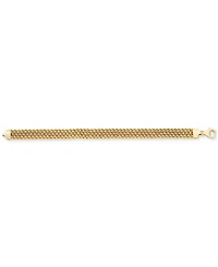 Four-Row Rope Link Chain Bracelet in 14k Tricolor Gold