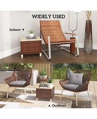Outsunny Outdoor Side Table with Pe Rat