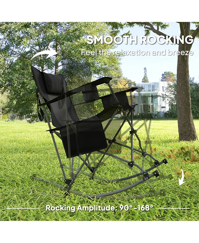 Outsunny Camp Chairs for Adults, 2 Pack Outdoor Folding Chairs