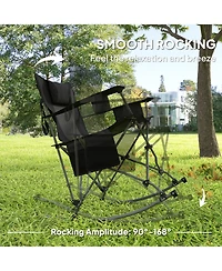 Outsunny Camp Chairs for Adults, 2 Pack Outdoor Folding Chairs