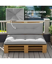 Outsunny 2 Seat Pallet Cushions 3.9 in. Pallet Sofa Cushions, Dark