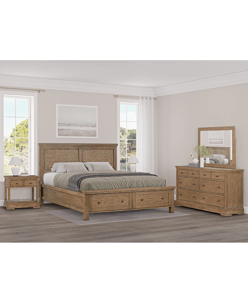Alverton 3 Pc. King Cane Storage Set (Bed, Dresser & 1-Drawer Nightstand), Created for Macy's.