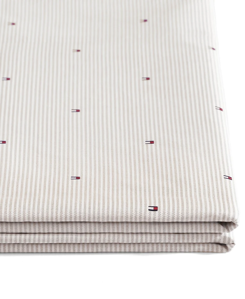 Tommy Hilfiger Ithaca Flag Stripe Cotton Percale 4-Piece Sheet Set, Full