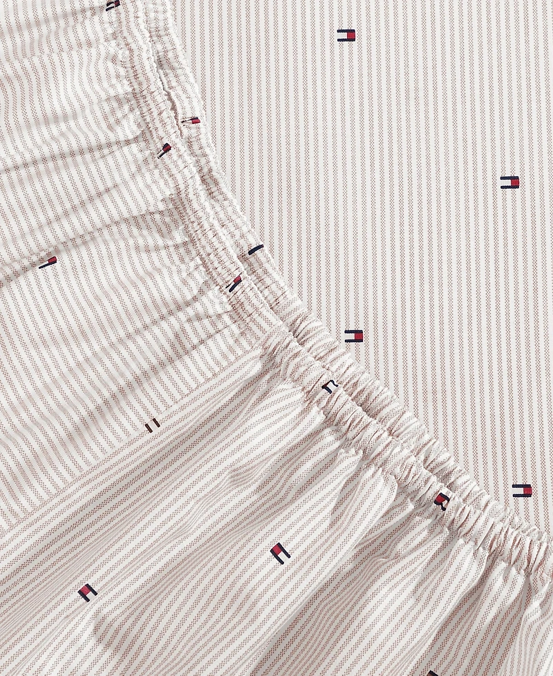 Tommy Hilfiger Ithaca Flag Stripe Cotton Percale 4-Piece Sheet Set, Queen