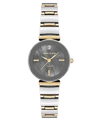 Anne Klein Women's Quartz Classic Gray and Two-Tone Diamond Accented Bracelet Watch, 28mm