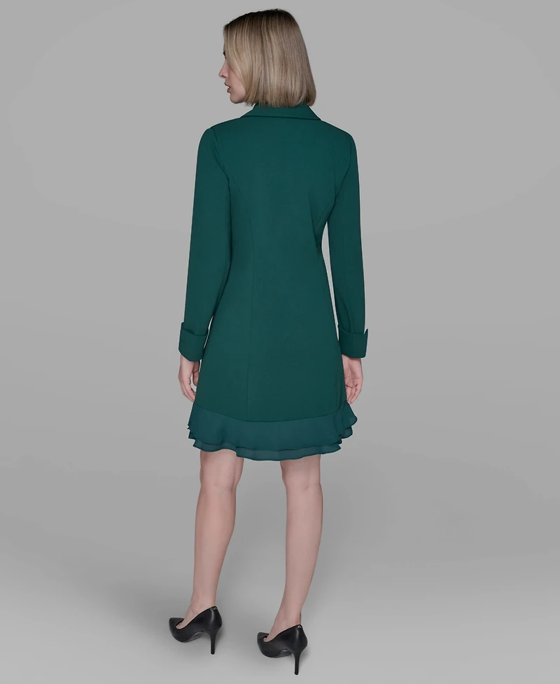 Karl Lagerfeld Paris Women's Chiffon-Hem Blazer Dress