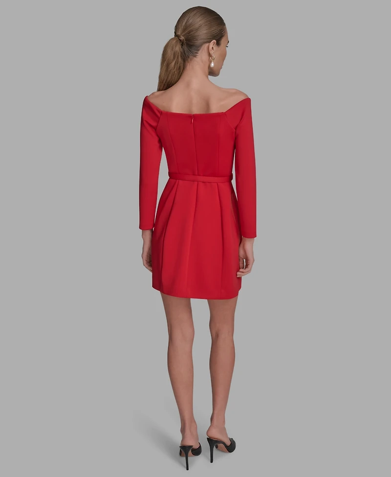 Scuba Off-The-Shoulder Belted Fnf
