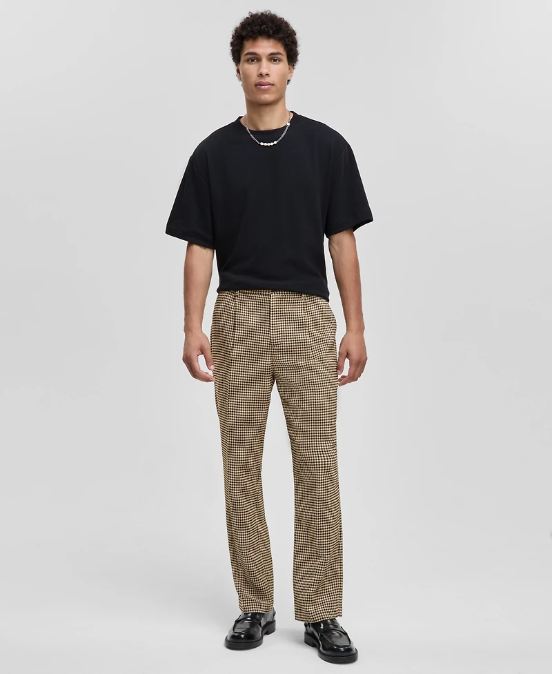 Mode of One Men's Relaxed-Fit Houndstooth Pants, Macy's Exclusive