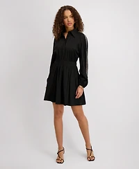 kensie Women's Long-Embellished-Sleeve A-Line Dress