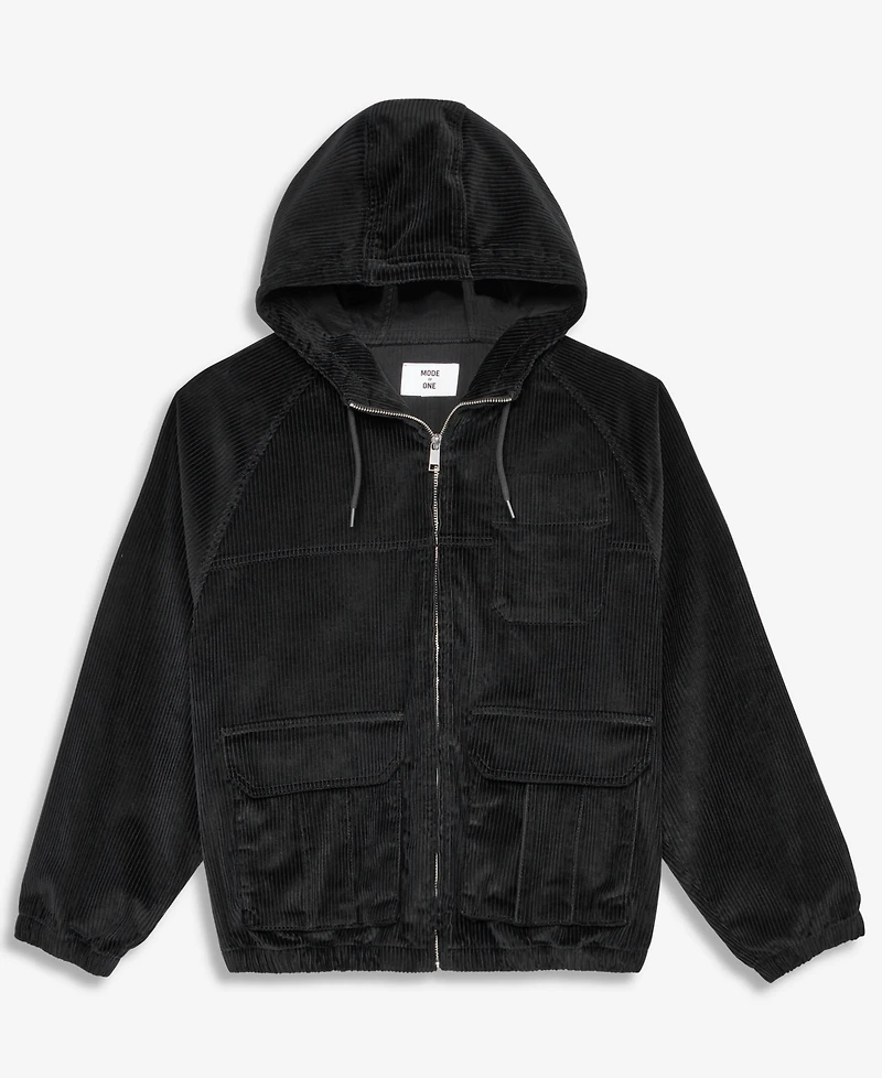 Mode of One Men's Relaxed-Fit Corduroy Hoodie Jacket, Macy's Exclusive