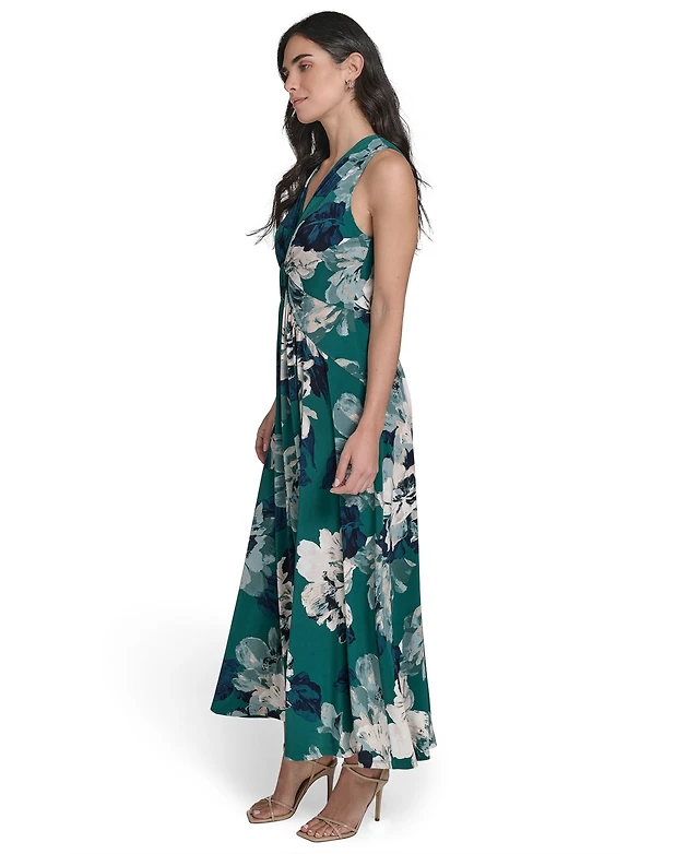 green emerald velvet dress Calvin Klein Women's Sleeveless A Line Midi Dress with V Neckline, red, 8  at Amazon Women's Clothing store