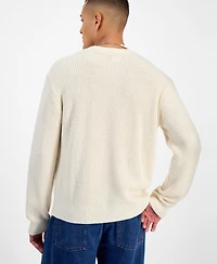 Mode of One Men's Long-Sleeve Relaxed Crewneck Sweater, Created for Macy's