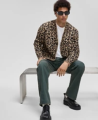 Mode of One Men's Leopard-Print V-Neck Cardigan, Macy's Exclusive