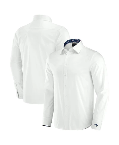 J. Palmer Men's White New England Patriots Man-In-Motion Long Sleeve Button-Up Dress Shirt