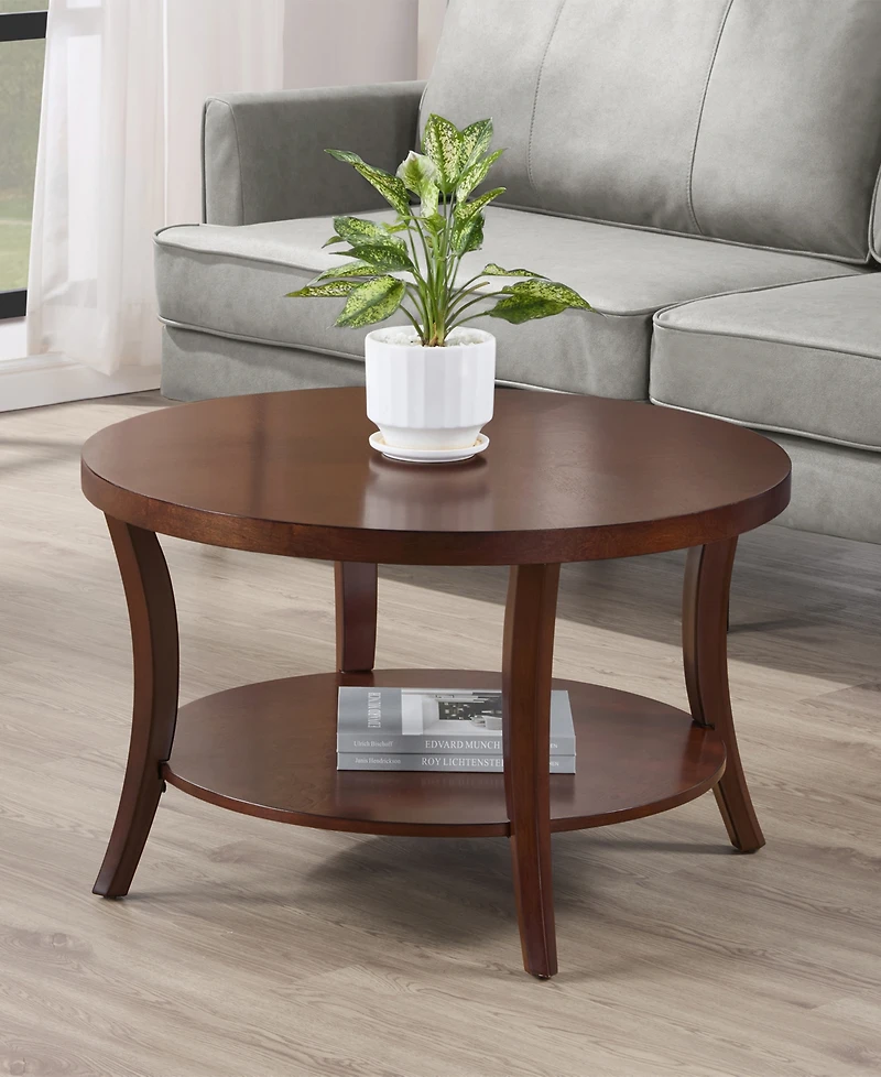 Convenience Concepts 30" Wood Charleston Round Coffee Table