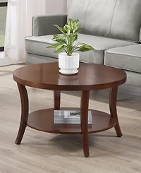 Convenience Concepts 30" Wood Charleston Round Coffee Table