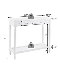Convenience Concepts 11.75" Wood French Country Manor No Tools 1-Drawer Hall Entryway Table