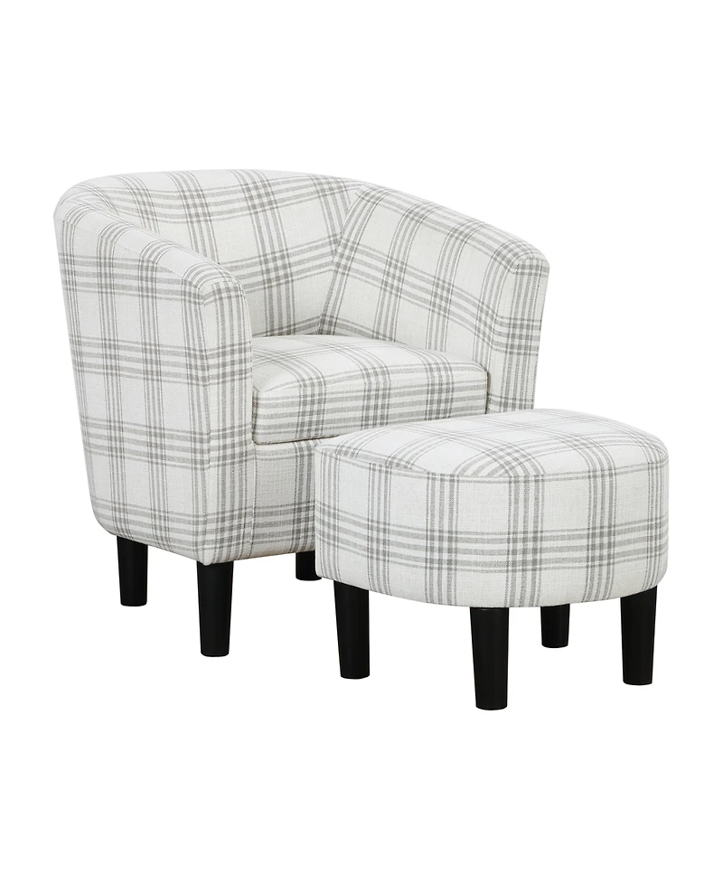 Convenience Concepts 26.25" Polyester Take a Seat Churchill Accent Chair with Ottoman