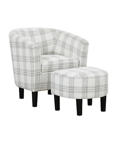Convenience Concepts 26.25" Polyester Take a Seat Churchill Accent Chair with Ottoman