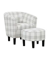 Convenience Concepts 26.25" Polyester Take a Seat Churchill Accent Chair with Ottoman