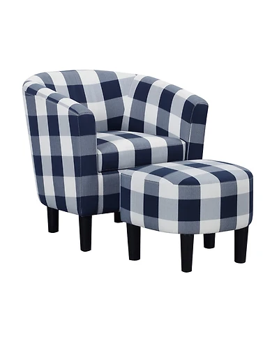 Convenience Concepts 26.25" Polyester Take a Seat Churchill Accent Chair with Ottoman