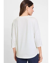 Olsen Women's Dazzling Placement Print Tee