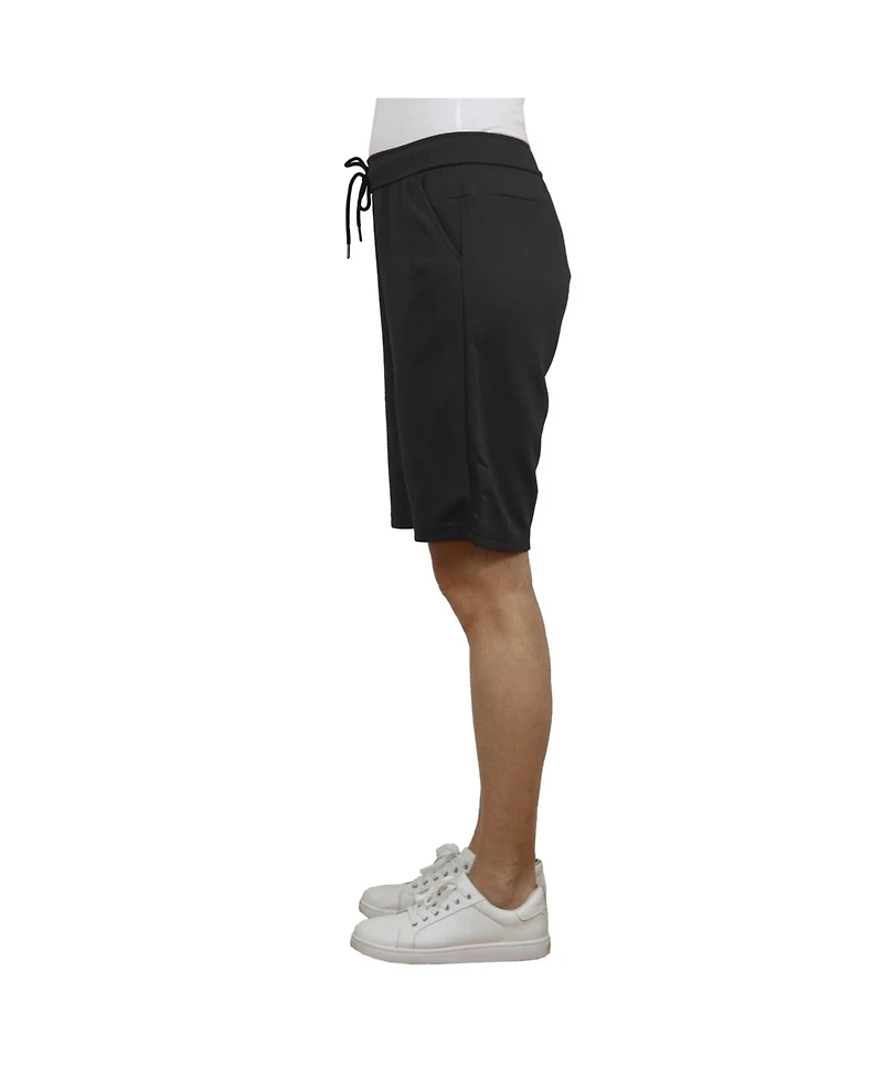 Galaxy By Harvic Women's Loose Fit Tech Fleece Performance Shorts With Heat Seal Zipper Pocket
