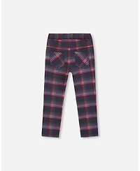 Deux par Big Girls Milano Treggings Red and Navy Plaid