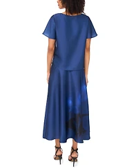 Vince Camuto Women's Crewneck Flowy Short-Sleeve Blouse