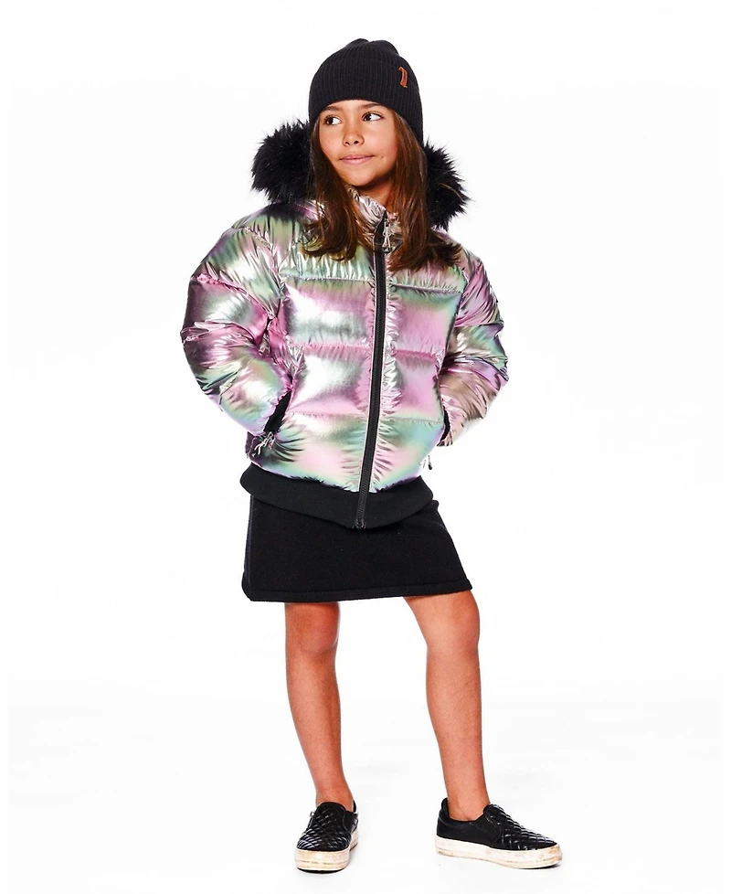 Deux par Toddler Boys Multicolor Metallic Quilted Bomber-Style Winter Coat - Toddler|Child