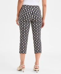 Jm Collection Women's Printed Pull-On Capri Tummy-Control Pants, Macy's Exclusive