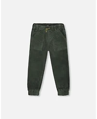 Deux par Baby Boys Stretch Corduroy Jogger Pants Forest Green