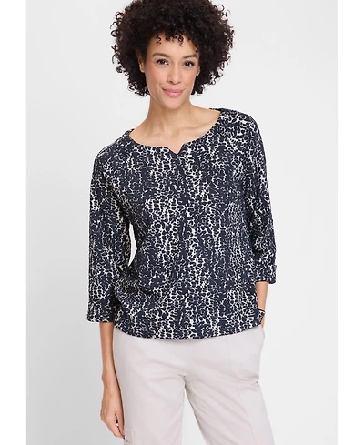 Olsen Women's Modern Animal Jersey Top