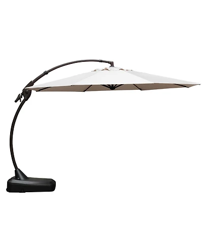 Mondawe 11ft Cantilever Umbrella w/ 360° Rotation & 90° Tilt, Powder-Coated Aluminum Frame